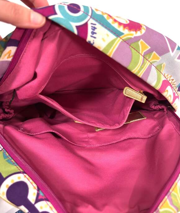 Coach Poppy Pop-C Limited Edition Graffiti Nylon Backpack Colorful Vintage
